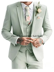 Men's Special Sage Green 3 piece suit Summer Wedding Suit Green 3 piece suit