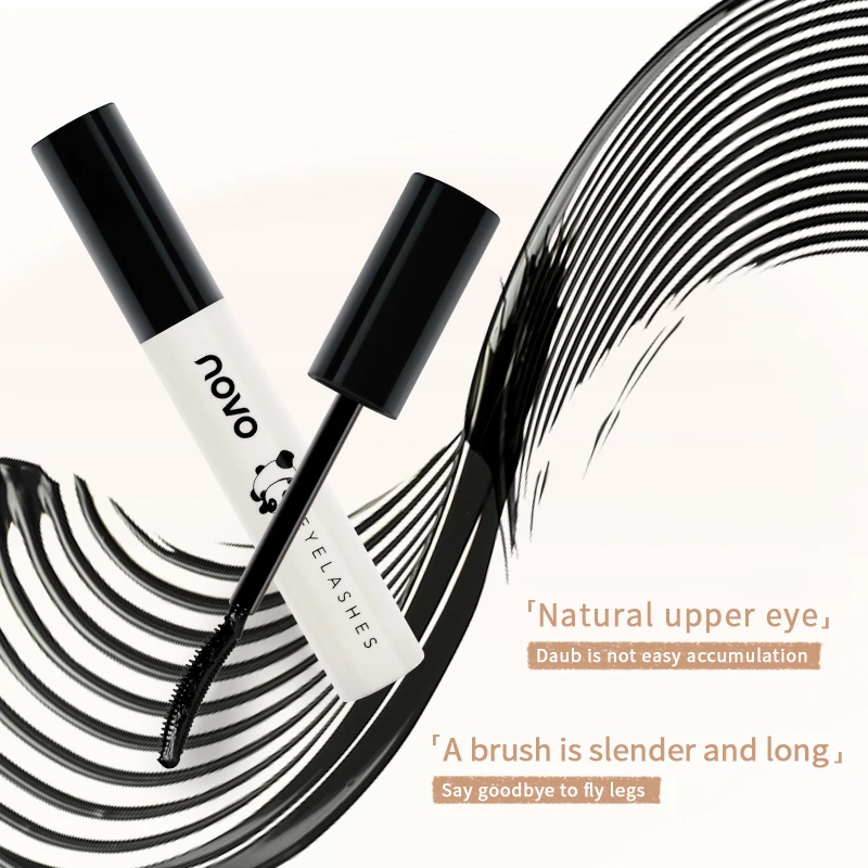 Leuke krullende mascara, langdurig, waterdicht, zweetbestendig, niet-peeling, niet-caking, vlekbestendig, gemakkelijk te gebruiken, voor beginners