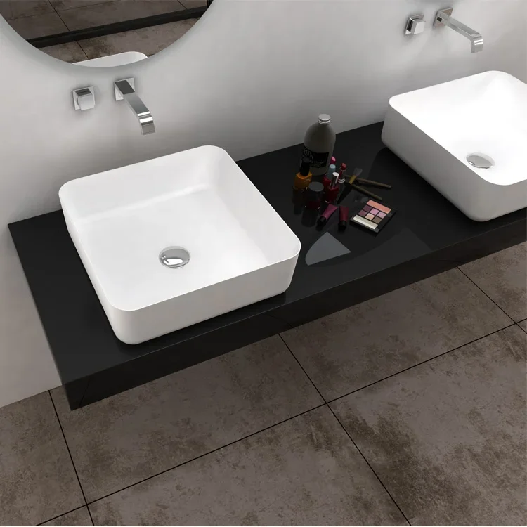 

SM-8348 Square Bathroom Solid Surface New Model Sink Wash Hand Basin