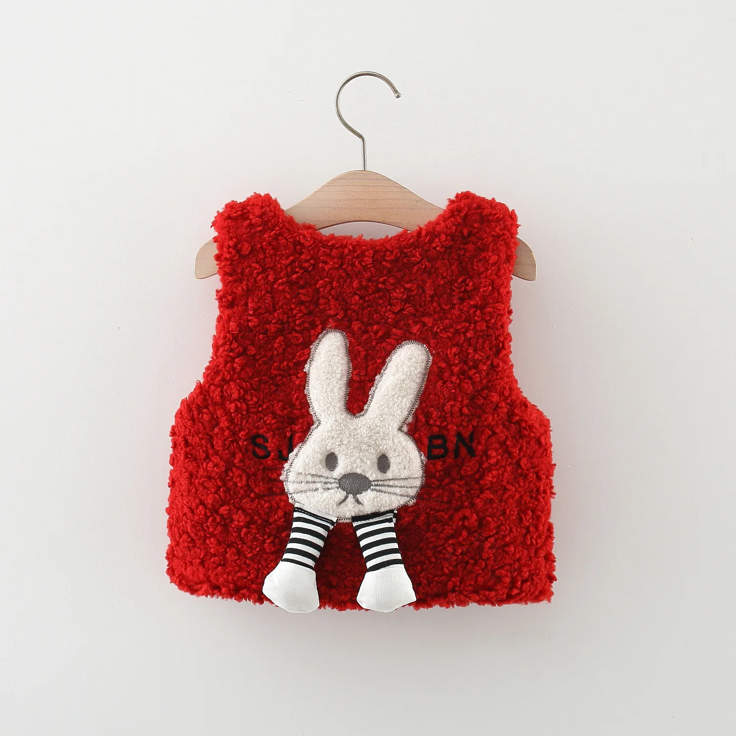 (9 Months -3 Years Old) New Cartoon Rabbit Baby Girl Vest For Autumn And Winter, Warm And Cute Children\'S Clothes