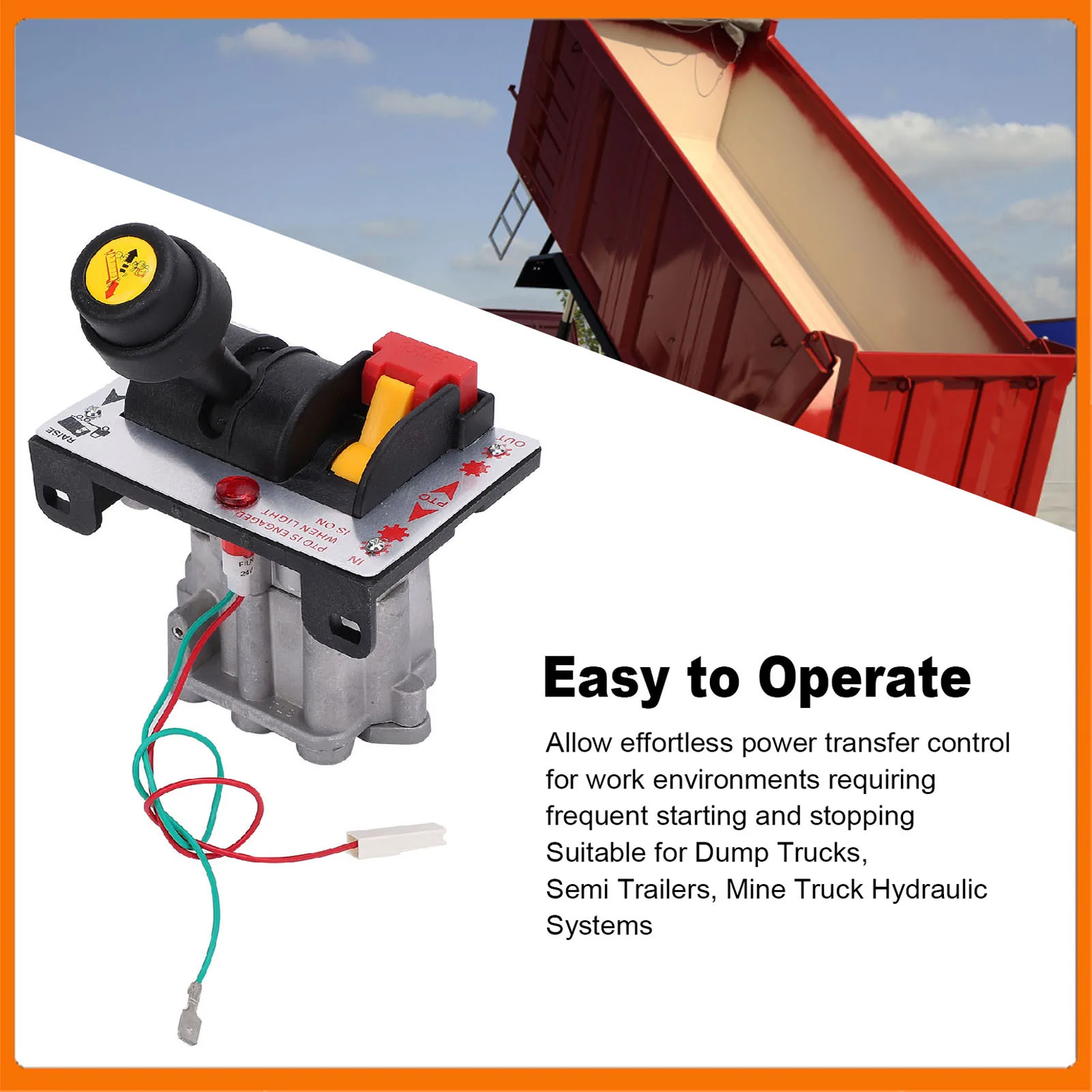 Control Valve with PTO Switch Fit Dump Truck Tipper PTO Control Valve Improve Work Efficiency 4 Gear for Hydraulic System