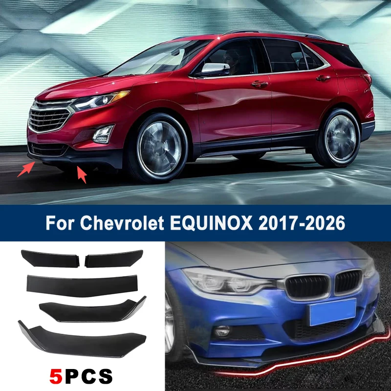 

5Pcs Adjustable Sectional Front Bumper Lip Spoiler Splitter For Chevrolet EQUINOX 2017-2026 2018 Car Exterior Modification Parts
