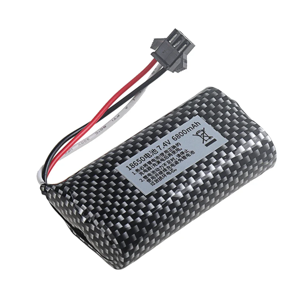 7.4V 6800mAh Li-ion Battery For MN128 Watch Gesture Sensing Twisted RC Stunt Car 18650 7.4v Battery For RC Cars SM-3P Plug