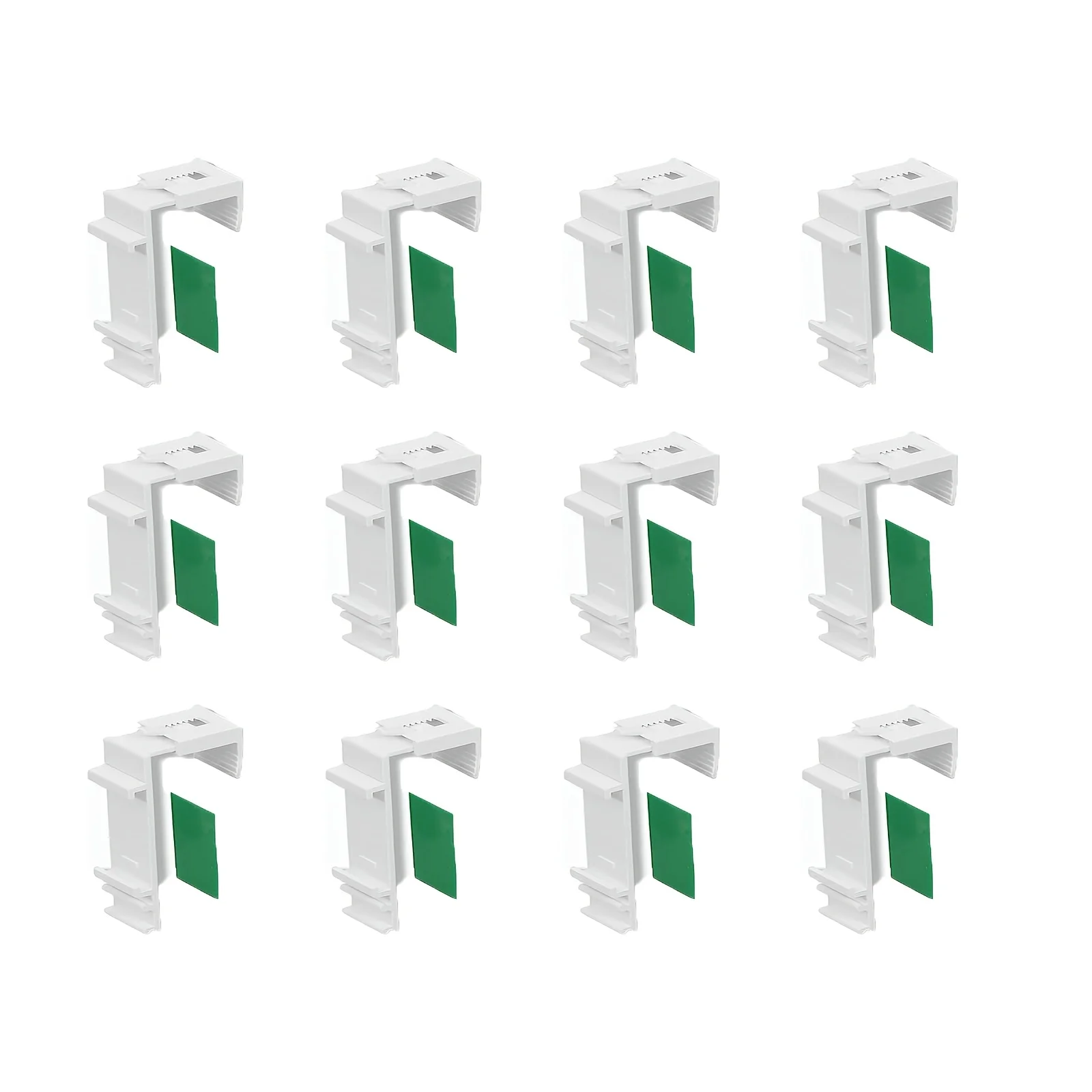 No Drill Pleated Curtain Brackets, Green Self-Adhesive Hooks, Mounting Code for Pleated & Venetian Blinds