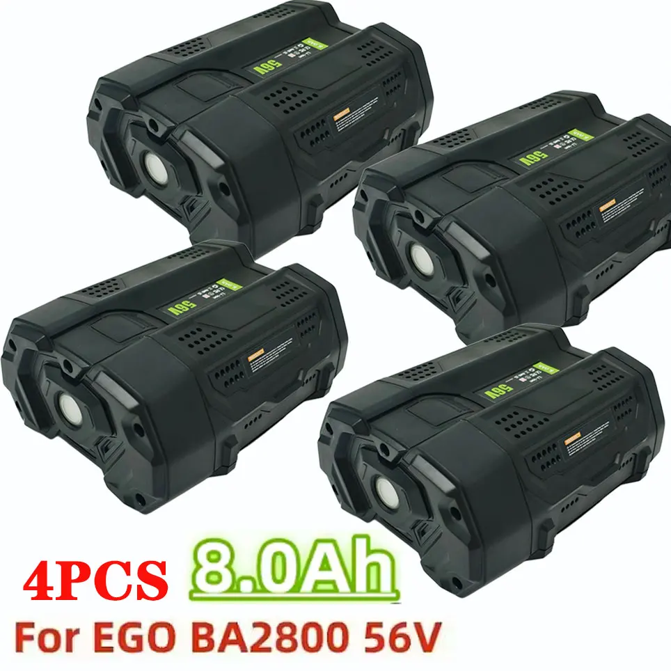 Voor 56V EGO gereedschap lithium vervangende 8.0Ah batterij met snellaadfunctie voor BA4200 BA4200T BA1400 BA1400T CS1604, langdurig gebruik.