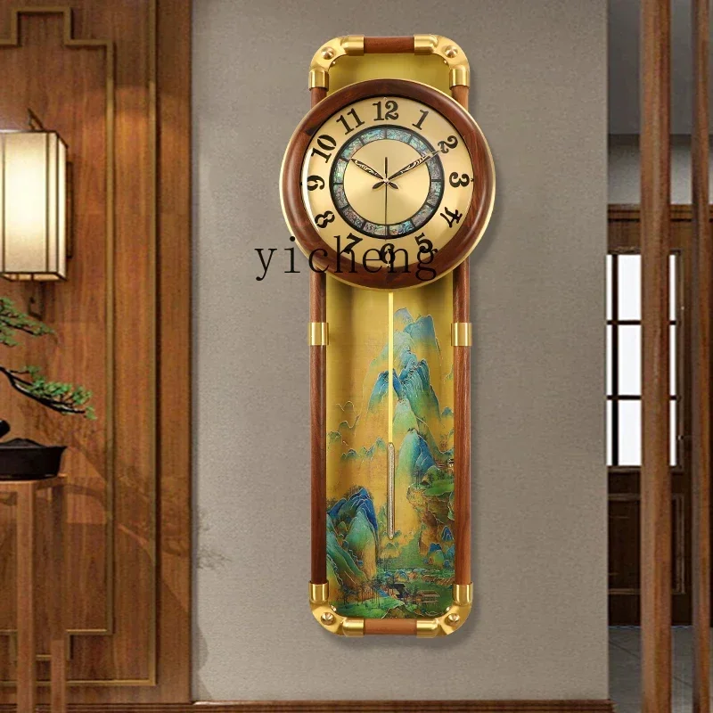 r5.20 Brass Wall Clock Living Room Mute Household Atmospheric Clock  Quartz Clock