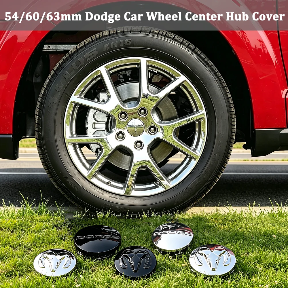 54/60/63mm Dodge RAM Logo Wheel Center Hub Caps Chrome Black Silver Covers For RAM 1500 2500 3500 Durango Journey Challenger