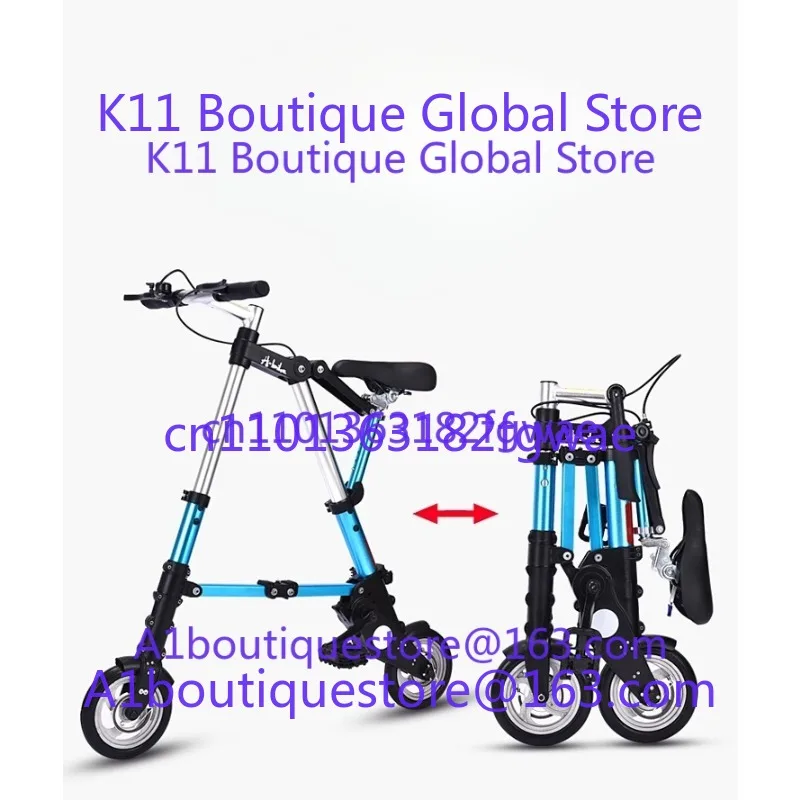 Portable Folding Bicycle, 10-inch and 8-inch Mini Folding Bikes, Compact and Easy-to-carry Bicycle Included