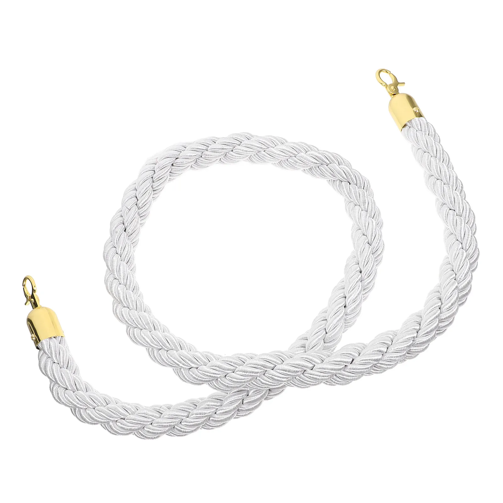Stanchion Rope Stainless Steel Braided Polyester Hook Barrier Crowd Control Rope for Movie Theaters Party Decoration Safety