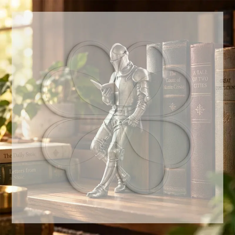 3D Printing Knight Statue Knight Bookshelf Decor Armored Gothic Statue Fantasy Library Figurine for Book Lovers Unique Desktop