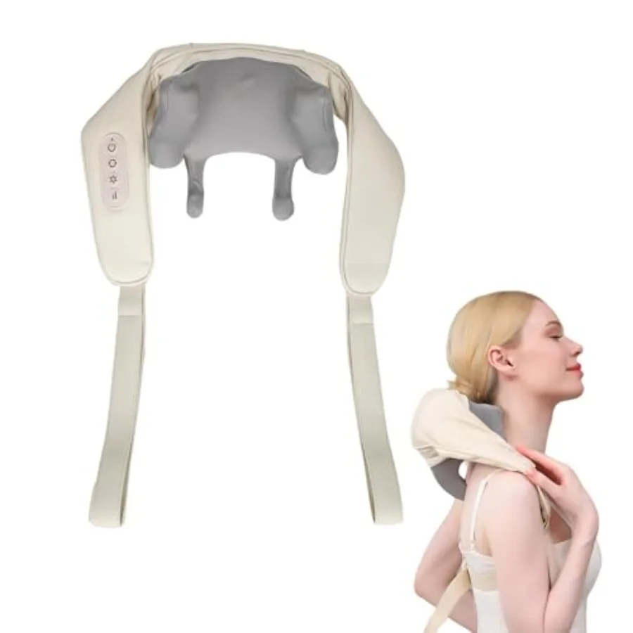 

Neck Massager with Heat Shiatsu 4D Deep Tissue Kneading Massager for Neck Shoulder and Traps Relief Ideal Relaxation Tool for D