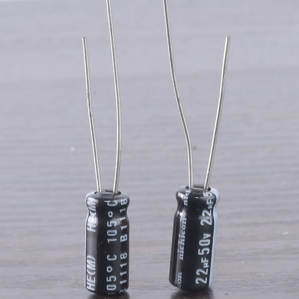 50pcs Nichicon HE 22mfd 50v 22uf 5x11mm electrolytic Capacitor 105C