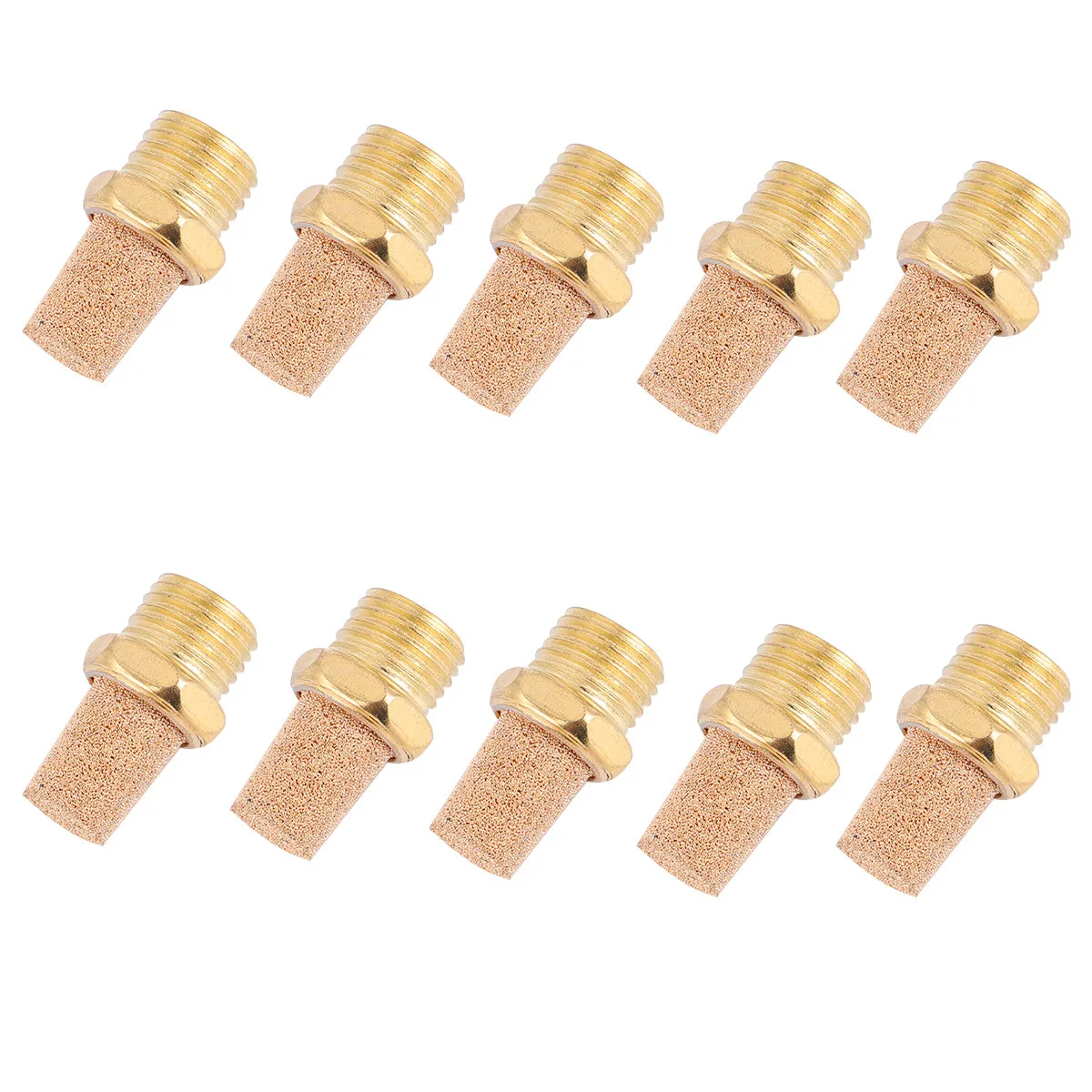 10Pcs Pneumatic Brass Pneumatic Muffler High Noise Reduction Bronze Filter Exhaust for Air Tools