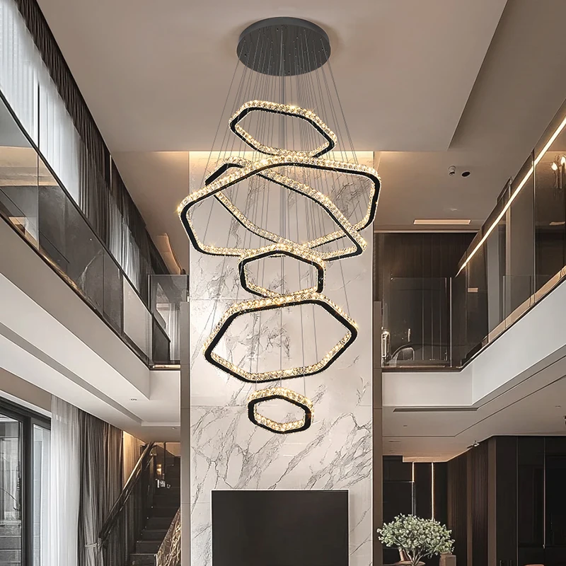 

Modern home decoration crystal chandelier, stair Pendant lamp, living room Pendant lights, interior lighting