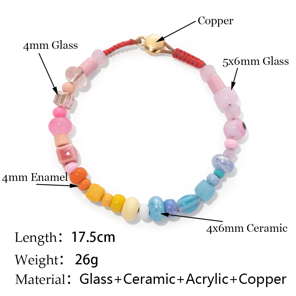 BEUTIFOR Bohemian Irregular Bracelet for Women Colorful Beads Elastic Bangle Women 2024 Jewelry Accessories