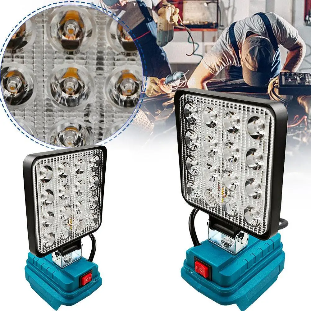 

For Makita 14.4V-18V Lithium-ion Battery Light 4-inch Maintenance Work Light USB Port Outdoor Flashlight Camping Light