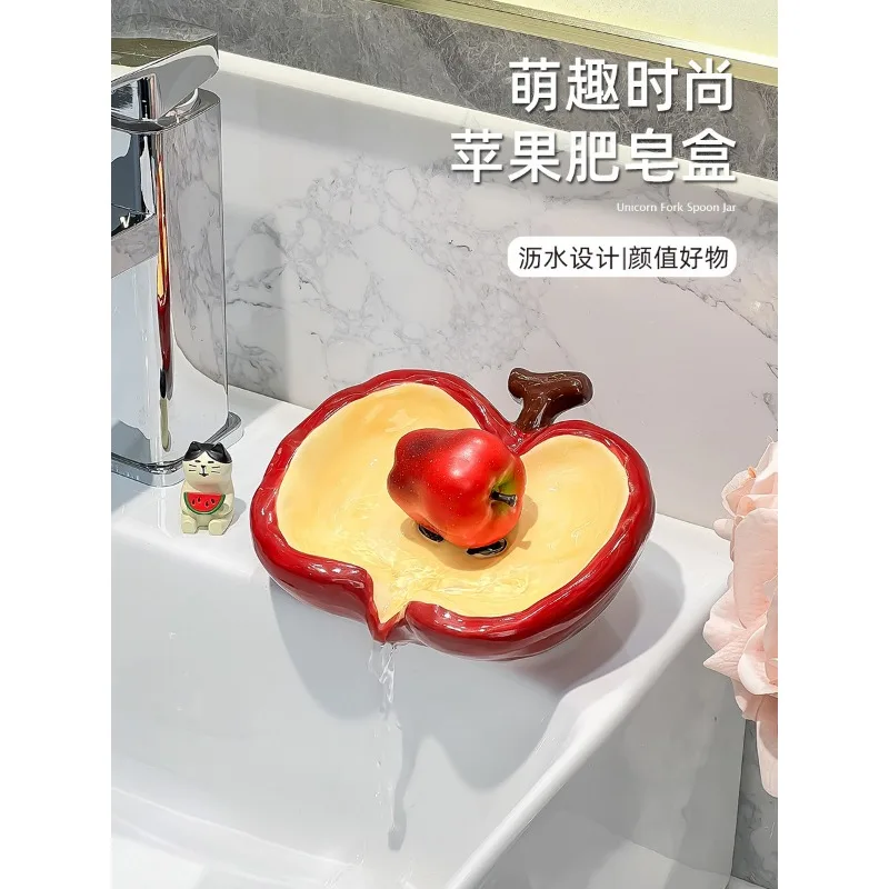 Ceramic Drainage Soap Storage Tray For Indoor Bathroom Daily Storage Use
