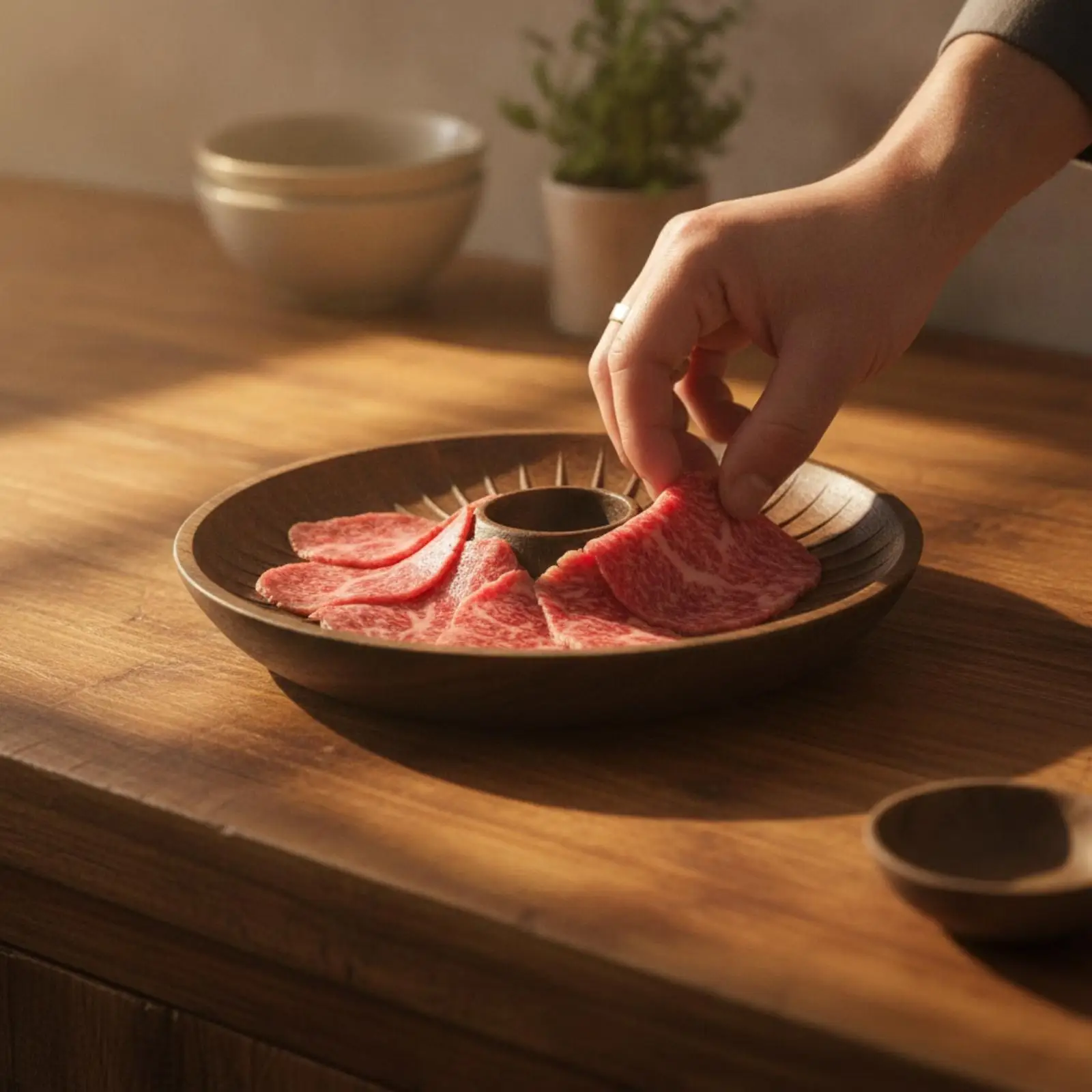 Acacia Wood Serving Plate Dark Brown Round Acacia Wood Platter Serving Plate with Raised Rim Versatile Charcuterie Board Rustic