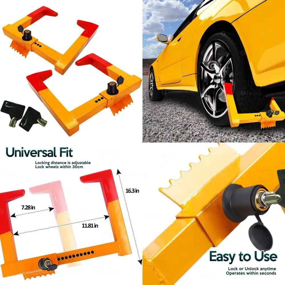 

Комплект из 2 замков защитного колеса - Зажим для прицепа, коготь для багажника - Премиум-качество, сверхмощный стабилизатор, защита от кражи - Защита f