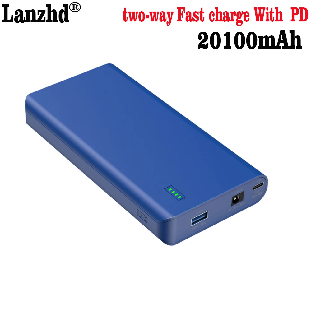 2023New PD two-way fast charging notebook charging treasure 12V lithium battery high power 20100mAh mobile power supply