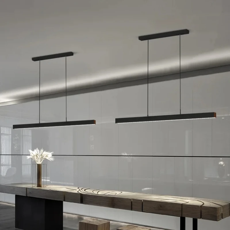 

2026 for Nordic style LED pendant lamp minimalist dimmable dining room kitchen island chandelier long bar hanging light