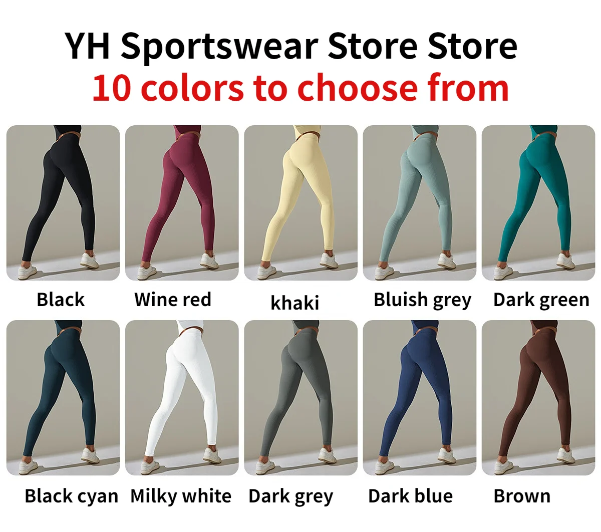 New Ribbed Yoga Pants Women Seamless High Waist Workout Leggings Breathable Gym Scrunch Butt Fitness Tights Push Up Yoga Pant