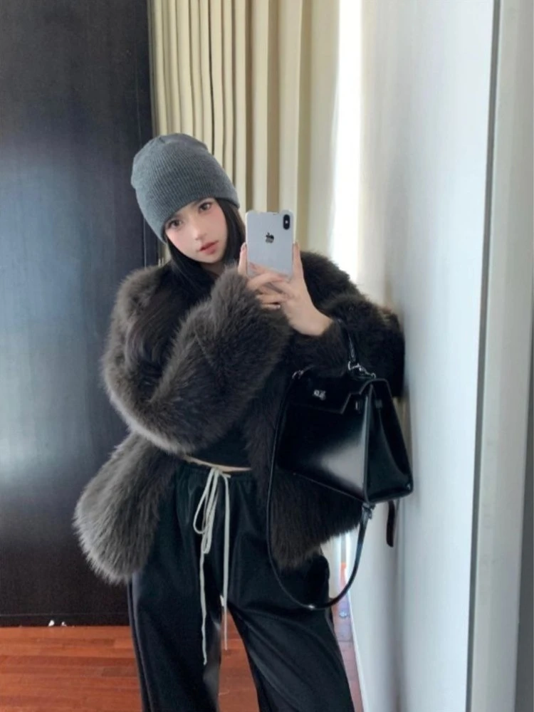 

Роскошная зимняя одежда мини-длина бархатное пальто с лисьим мехом для женщин премиум-класса цвета шикарный облегающий крой