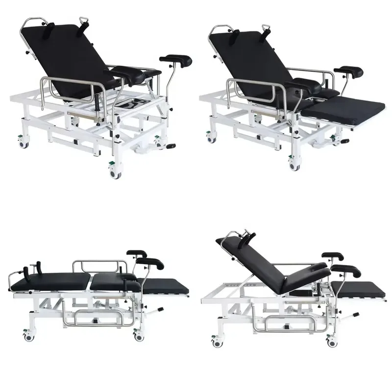 Stainless Steel Hydraulic Obstetric Operating Table Hospital Medical Surgical Bed for Gynecology Examinations and Procedures