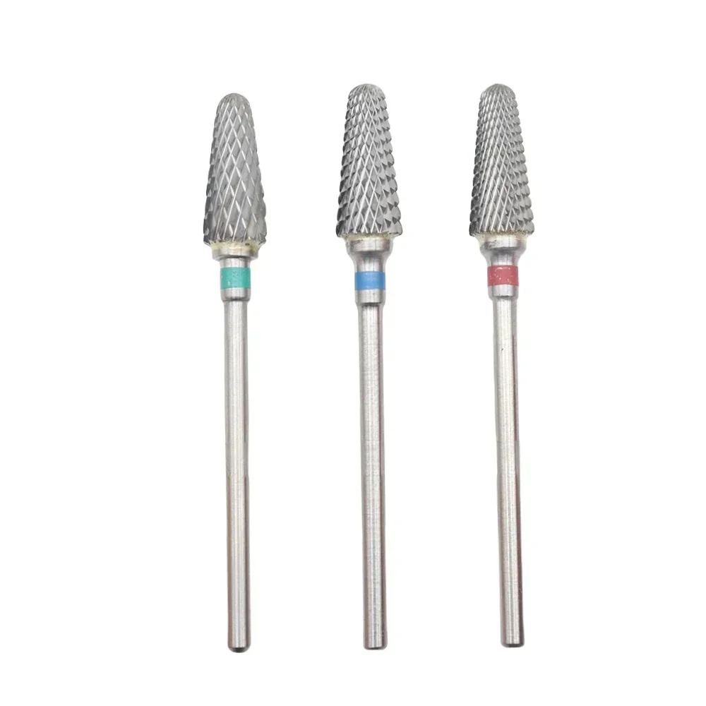 1 Uds. Broca de carburo de tungsteno para uñas L0515, brocas para quitar Gel para manicura, accesorios de taladro eléctrico, herramienta de eliminación de Gel (C,M,F)