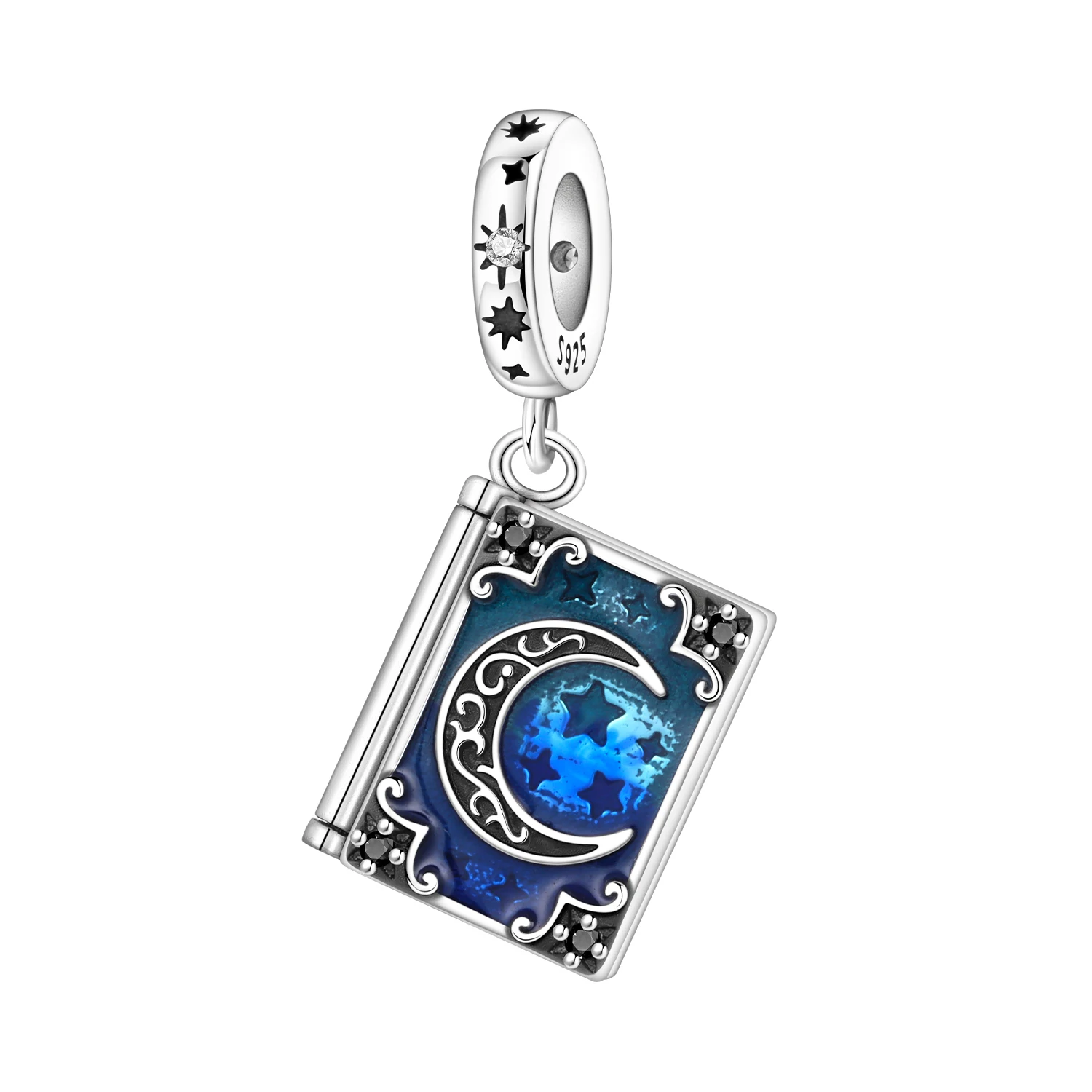 CYCUFF 925 Sterling Silber Öffnungsfähiger Magischer Buch-Charm Anhänger für DIY Armband Halskette Schmuck Souvenir Geschenke