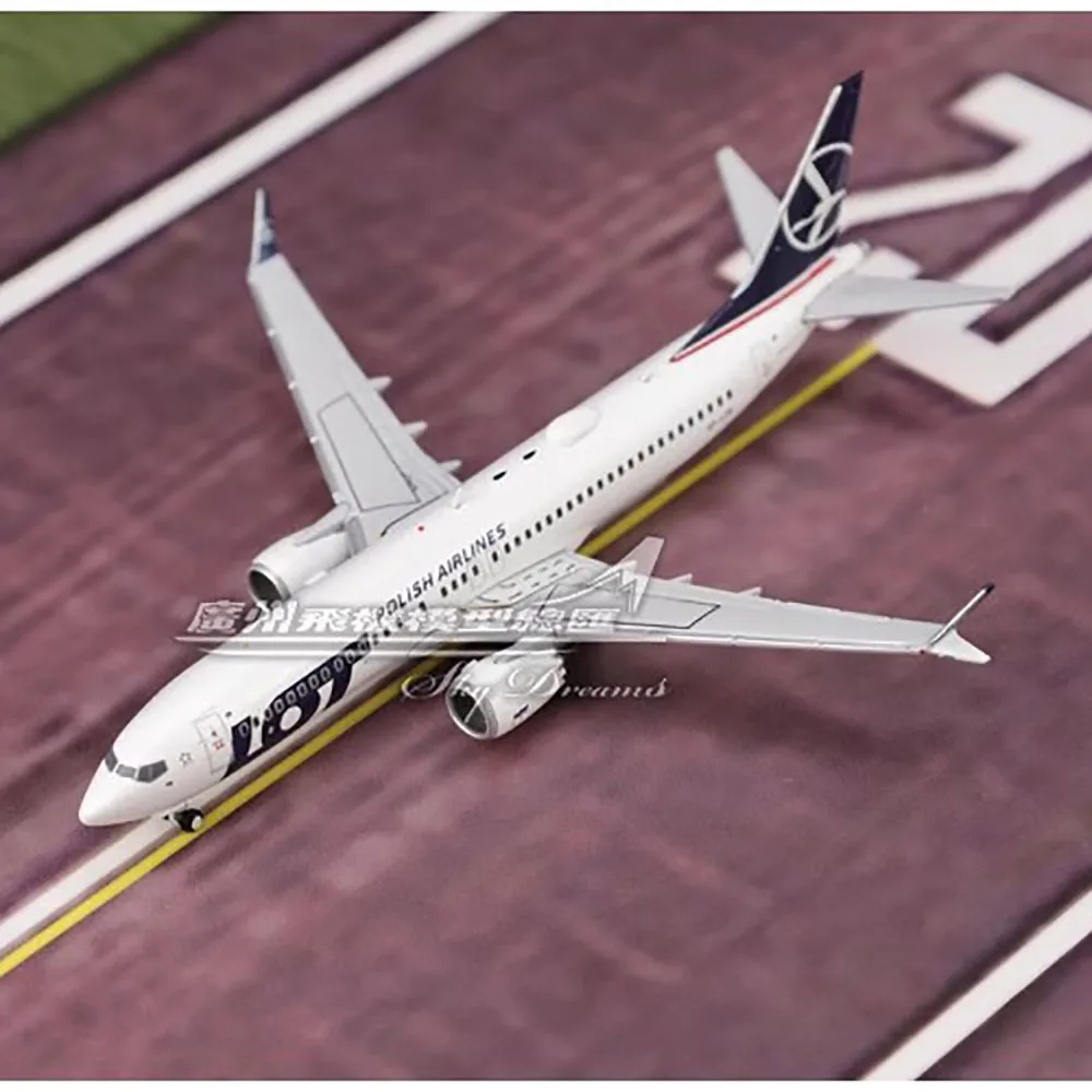 

Diecast JCWINGS LH4201 Polish Airlines B737 MAX8 SP-LVB aircraft model 1:400 Scale Finished Simulation Aeroplane Model Gift Toy