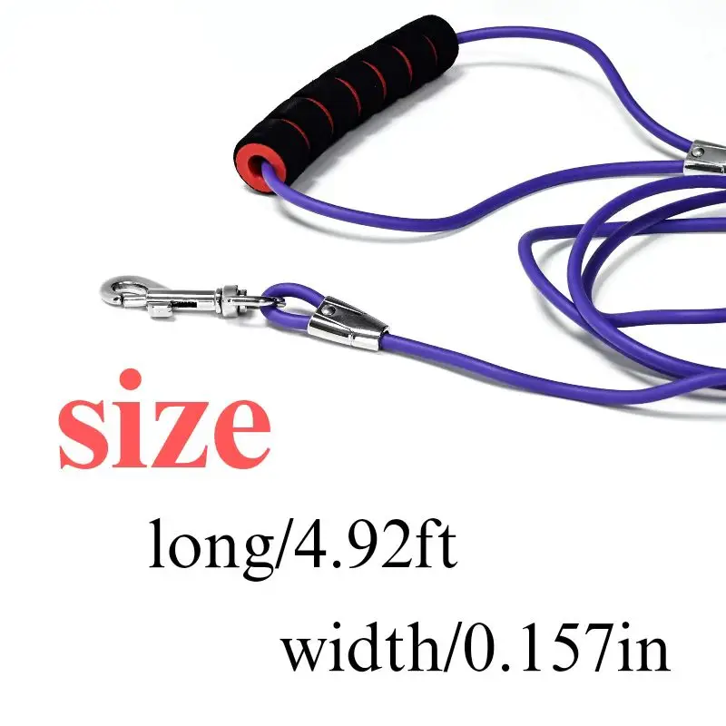 Bissfeste Wasserdichte Hundeleine, Langlebige Runde PVC-Hundeleine mit Weichem Schaumstoffgriff, Robustes Trainingsseil für Kleine Welpen