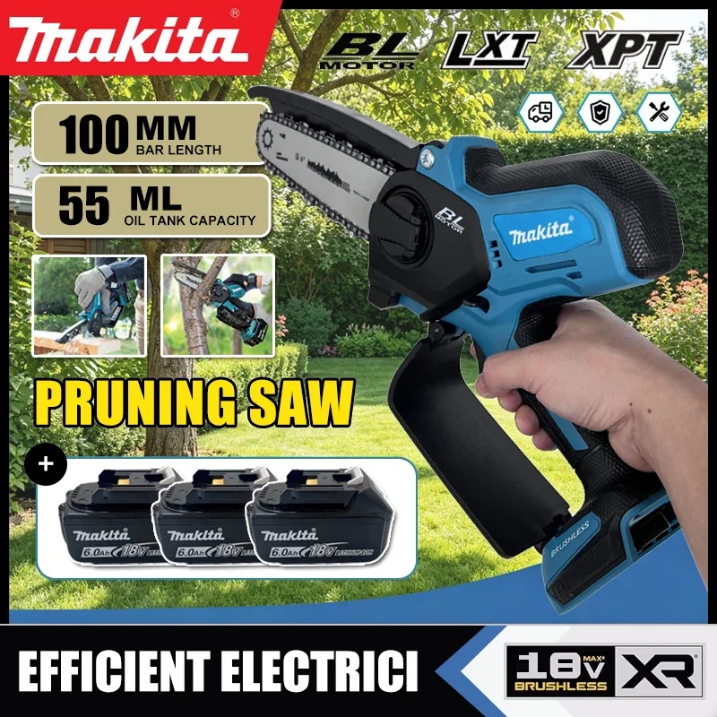 

Makita Electric Chain Saw Pruning Saw Brushless Cordless 6-inch Power Tools for 18v Battery Mini Electric Saw Garden Power Tools