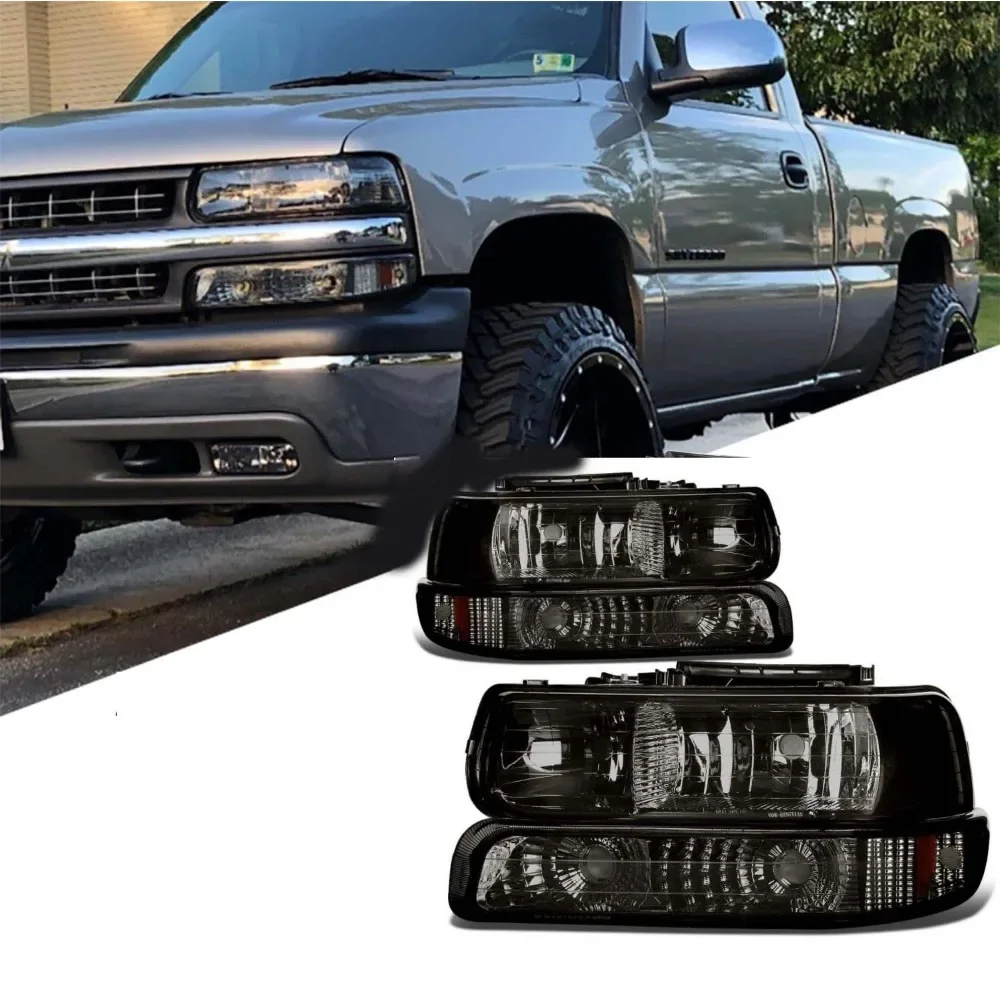 

1 Set 4 Piece Headlight Head Light for Chevrolet Chevy Suburban 1999 2000 2001 2002