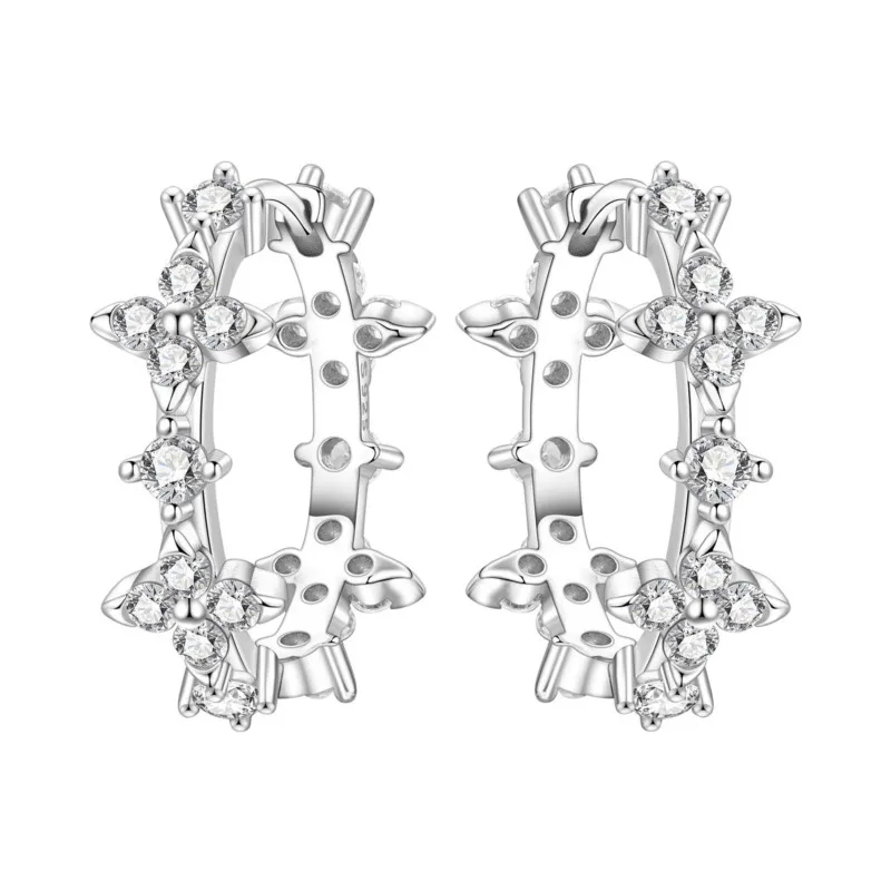 

MISEFF, классические серьги из стерлингового серебра 925 пробы, серебряные серьги-кольца с цветочным цирконием, оригинальные ювелирные изделия, женские подарки на день рождения