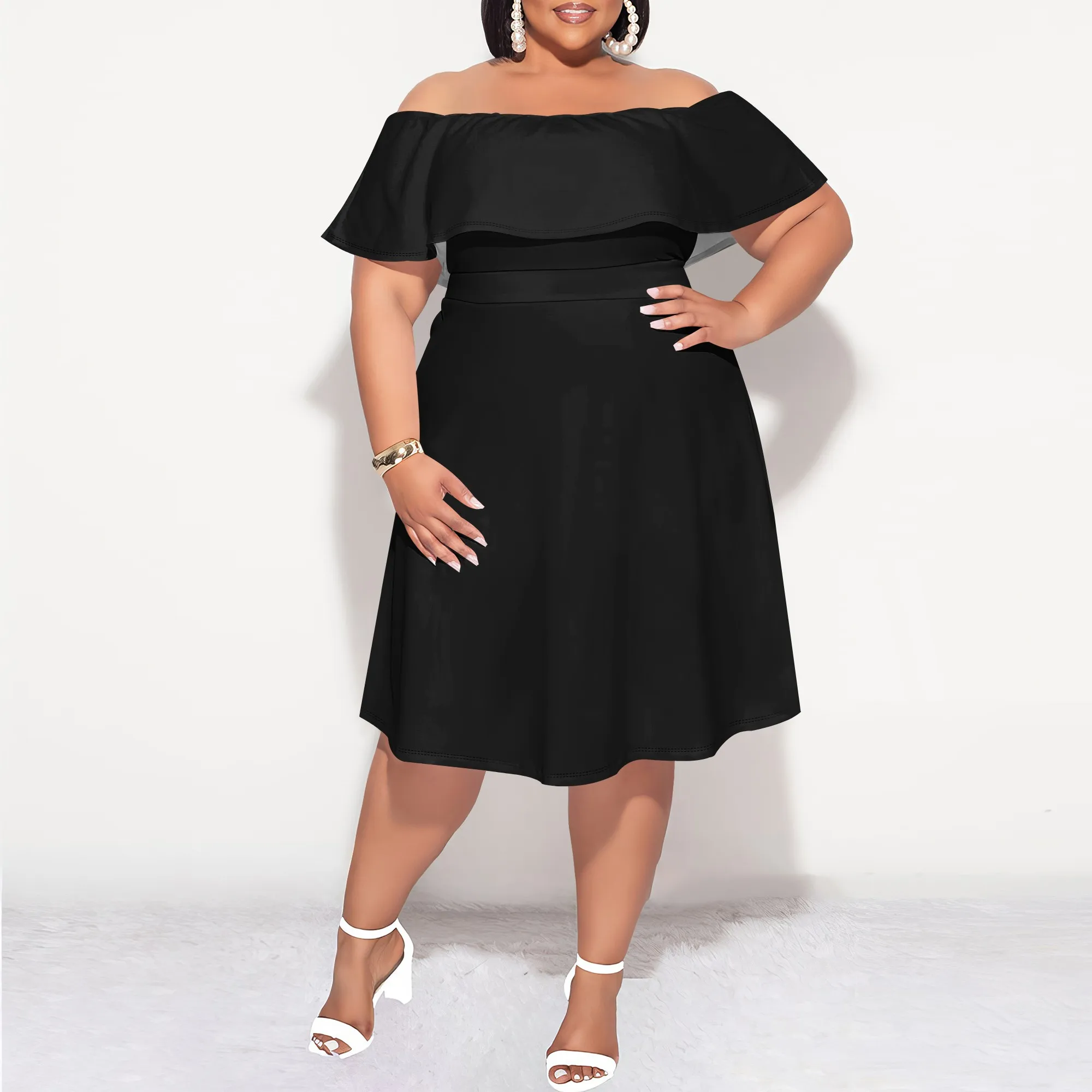 

Women's Plus Size Summer Dresses Floral Print Midi Dresses Flowy