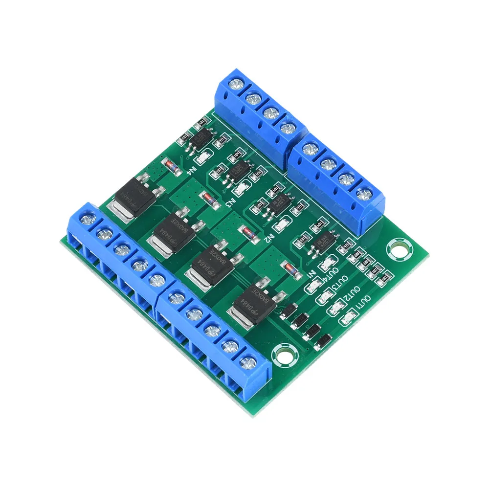 DC 3-20V 4 Channel MOS Tube PWM Optocoupler Isolation Drive Module Amplification Circuit Board Driver Board for Motor LED Light
