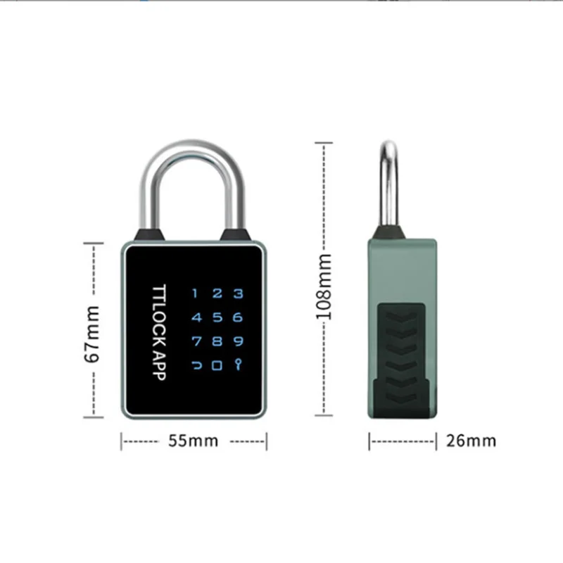 TUYA Smart Padlock TTlock Waterproof Fingerprint Unlocking Password Key 13.56khz RFID Card USB Charging Door Lock