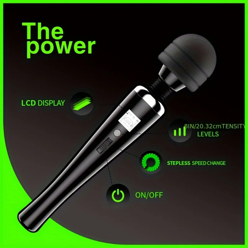 Powerful Handheld Deep Muscle Massager: High Frequency, USB Charging, Portable Design, Suitable for Body, Back & Neck Massage