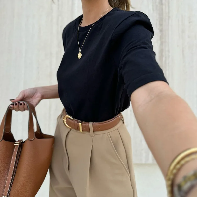 BKLD Women Clothing Fashion Temperament Solid Color High Waisted Loose Straight Casual Shorts Office Ladies 2024 Summer New