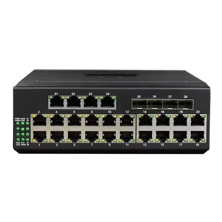 Din Rail Industrial Managed 24 Port Gigabit Industrial DIN-Rail Ethernet Switch With 4 SFP