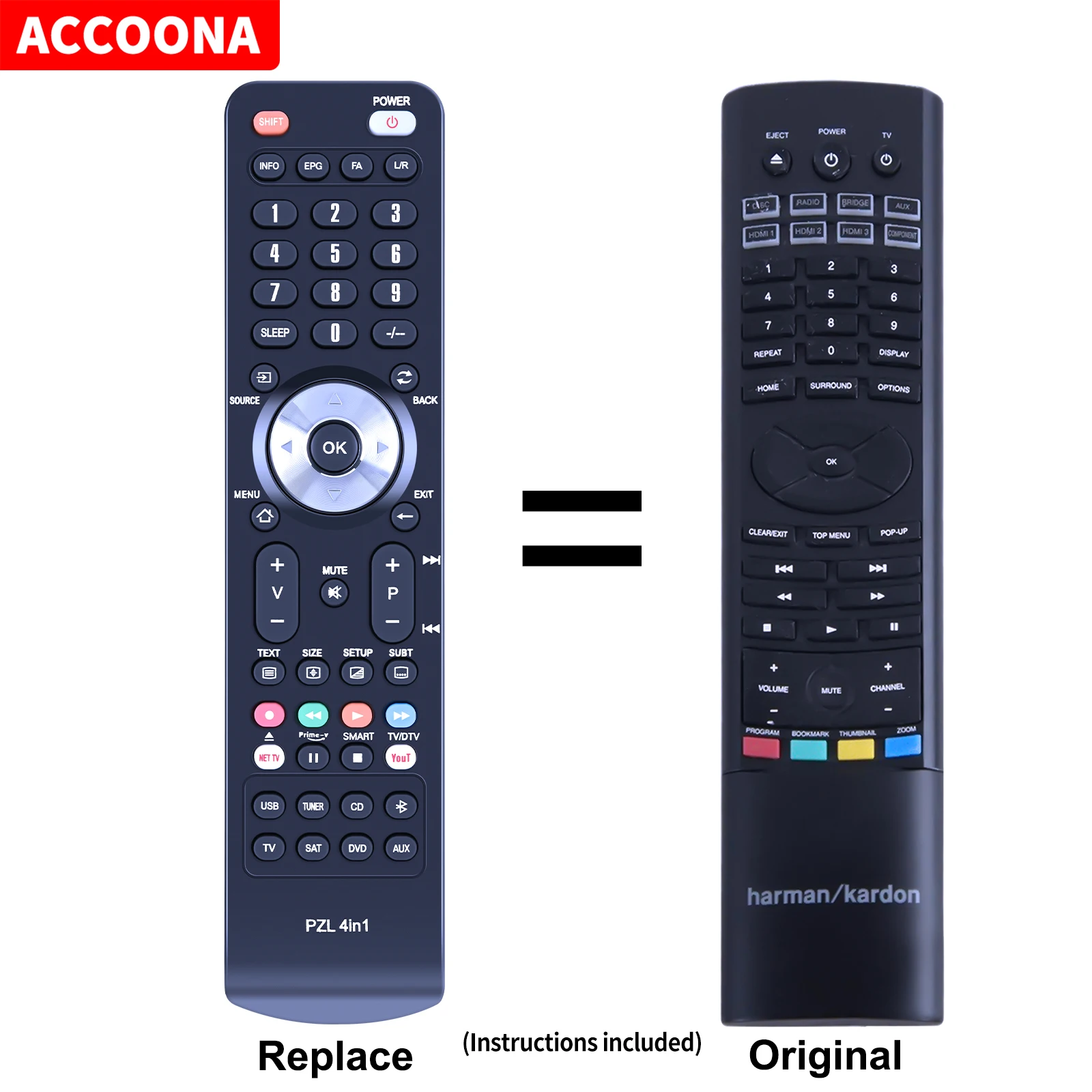 Remote control for Harman Kardon BDS570 BDS270 BDS275 BDS277 BDS470 BDS475 BDS575 BDS577