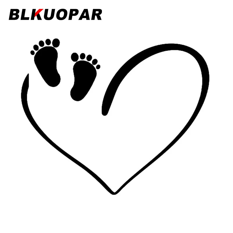 

BLKUOPAR Baby Feet In Heart Love Clipart Car Stickers Anime Sunscreen Die Cut Decal Funny Air Conditioner Laptop Car Styling