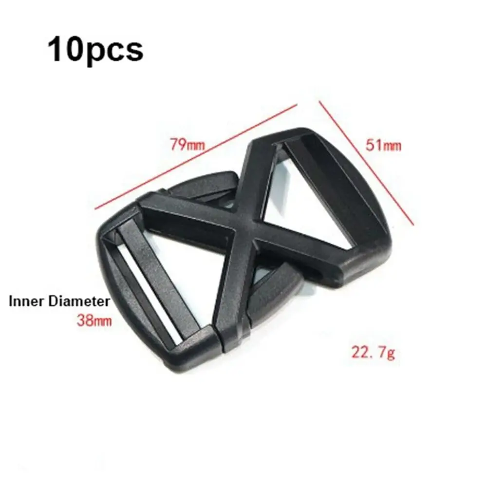 10pcs POM Plastic Hardware Waist Bag Adjustment Buckle Black Dual Side Release Buckle 7 Styles Outdoor Backpack Belt Bag Parts