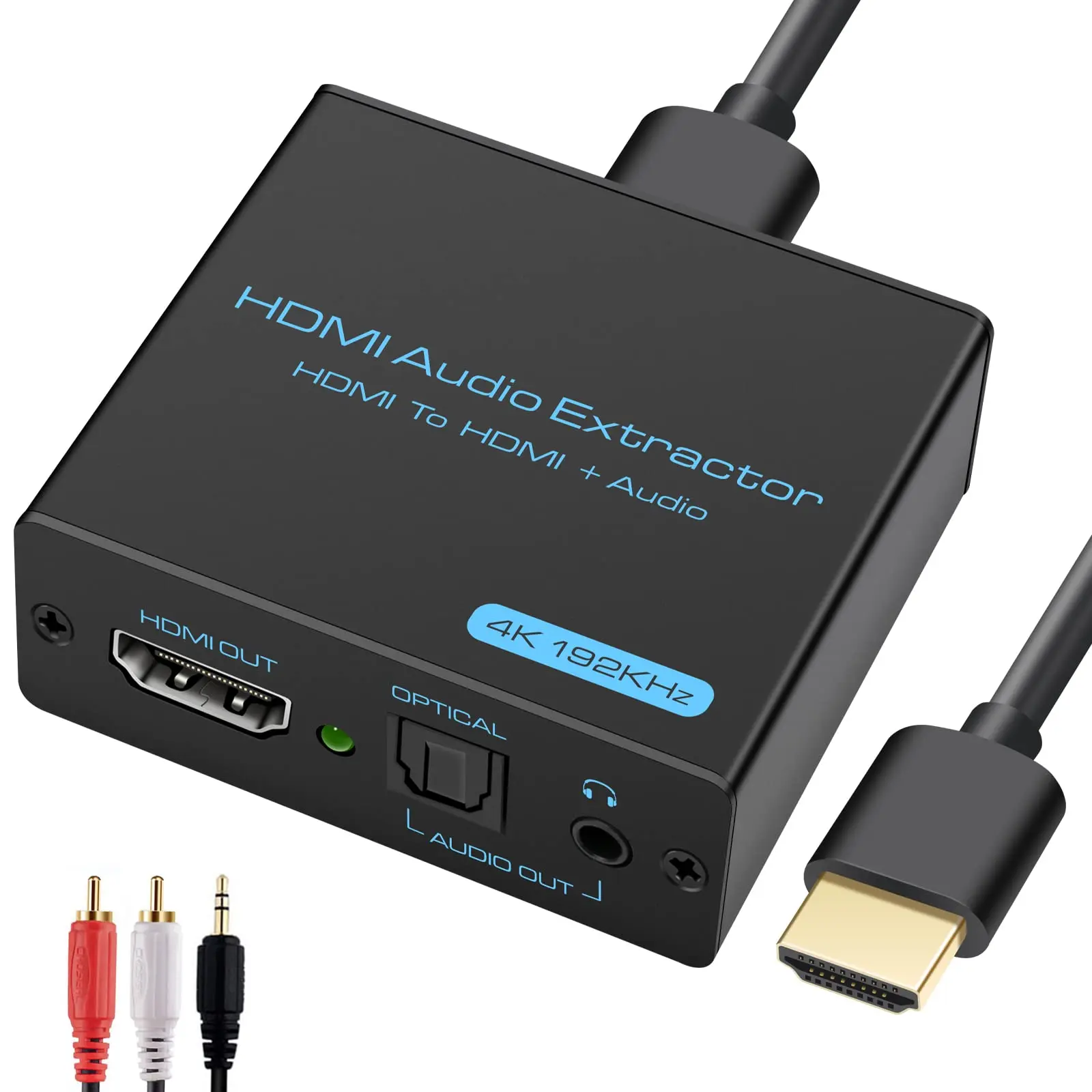 HDMI Audio Extractor 4K HDMI Optische Splitter Adapter Converter 3,5 mm Stereo + L/R Audio Out Ondersteunt 5.1 HDCP 3D 1080P