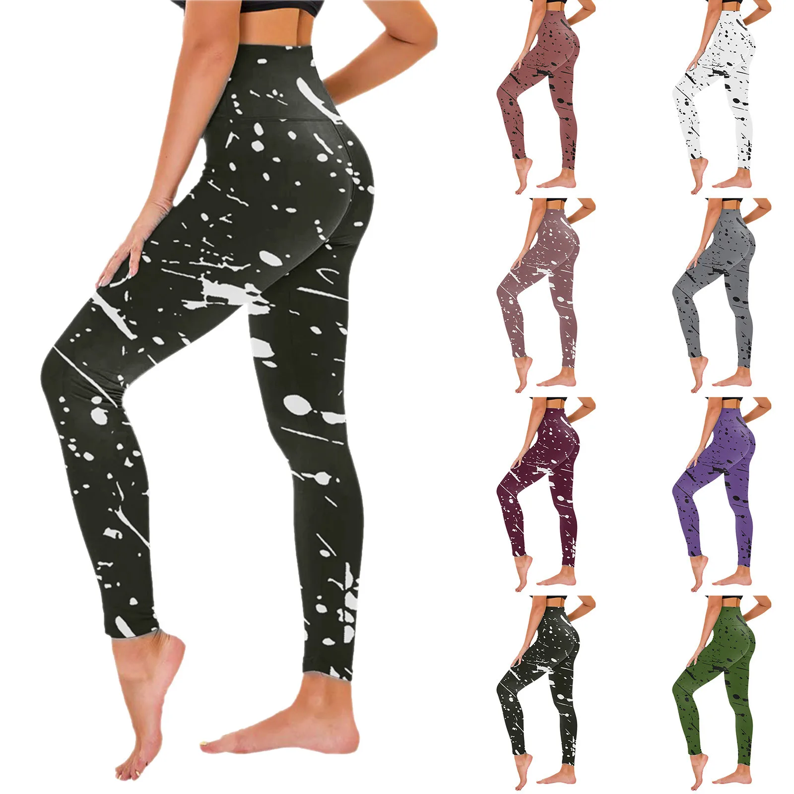 Womens Pants Cotton Leggings for Women High Waist with Pocket Star Leggings Soft Leggings with Pockets for Women Yoga Short