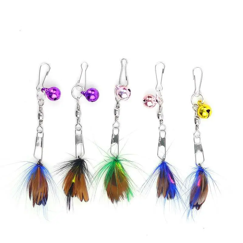 

5/10pcs Cat Toy Replacement Head for Cat Teaser Stick in Fly Shape with Bell and Feather, Boost Interactive Fun Pet Accessories