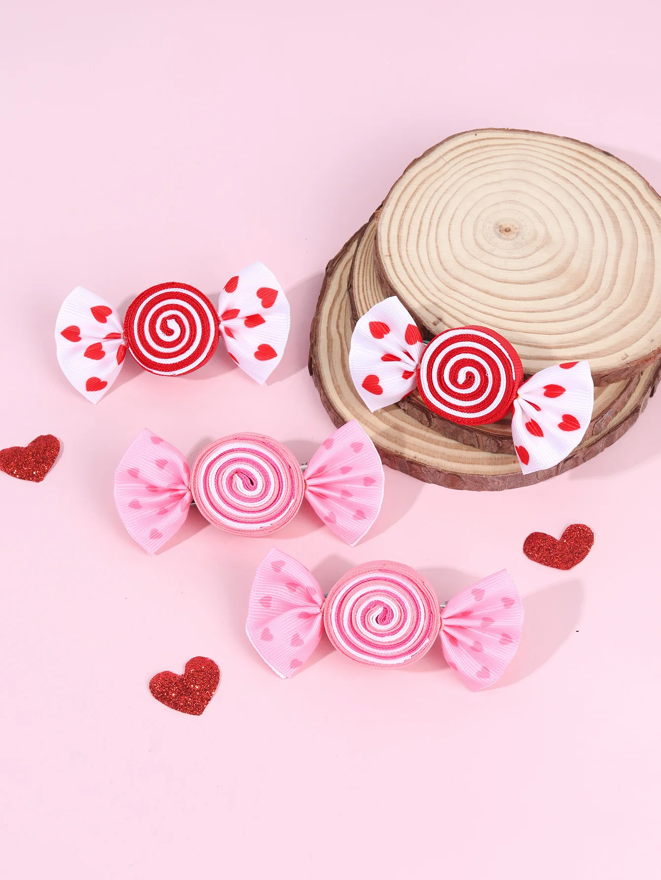 1 Paar Tages-Haarspangen für Kinder: Süße Herz-Schmetterlings-Haarspange mit Schleife – Niedliches Haar-Accessoire – Detail 5