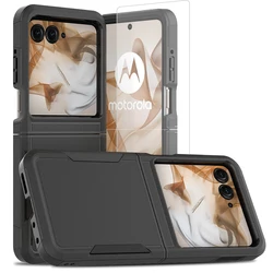 for Moto Razr 2024 Phone Case, Shockproof Hybrid Case Dual Layer Cover for Moto Razr 50 2024 With Screen Protector