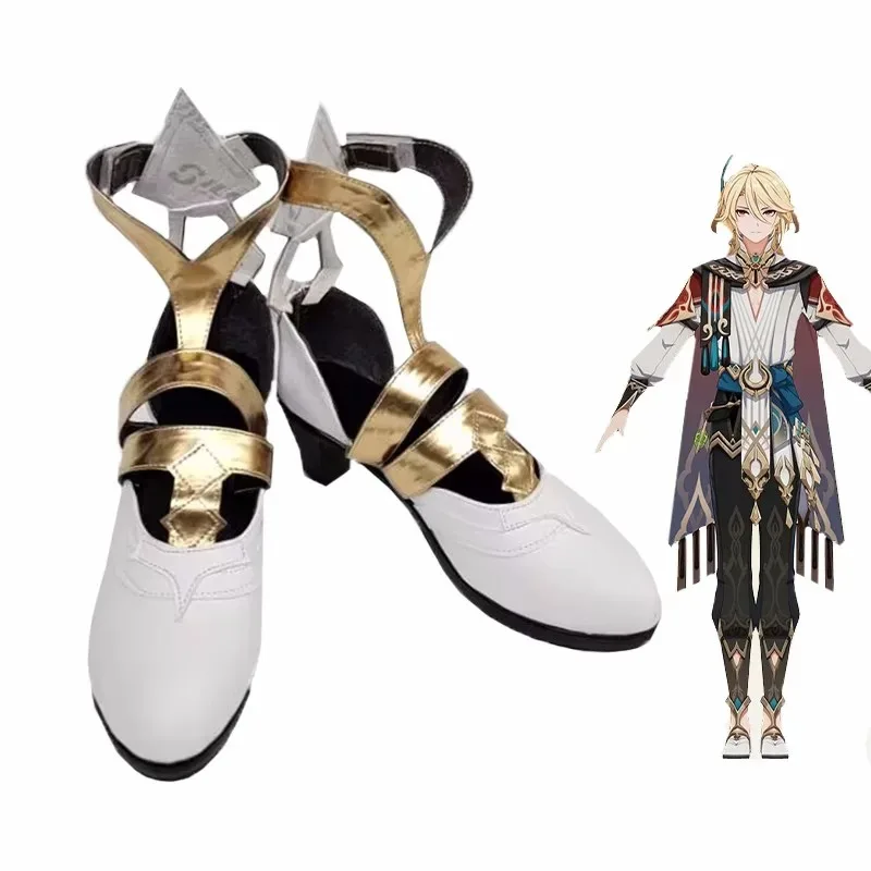 NewAnime Genshin تأثير تأثيري أحذية لعبة Genshin تأثير Kaveh الأحذية بولي Leather إكسسوارات جلدية هالوين الدعائم الطرف Gifts2025